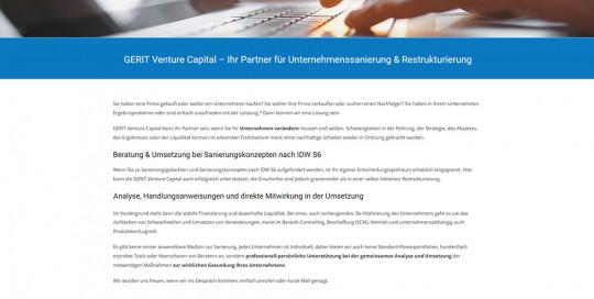 Gerit-VC Gerit Venture Capital Unternehmenssanierung & Restrukturierung